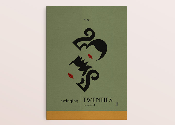 Ontwerp nieuwjaarskaart: 'New Swinging Twenties' 