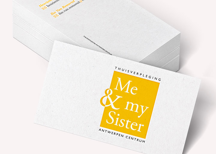 Ontwerp visitekaartje + logo 'Me & my Sister'