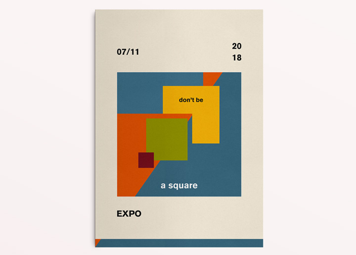 poster design - Graphic Experiment Expo 2018  'Don't be a Square' ...