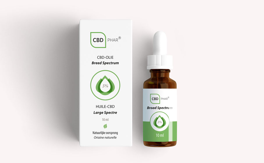 Design packaging & logo CBD-oil 10ml - Broad Spectrum - Amophar. 